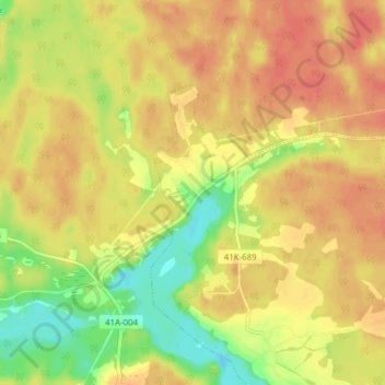 Mapa topográfico Коленцево, altitud, relieve