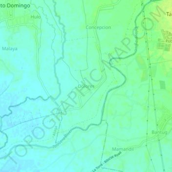 Mapa topográfico Dolores, altitud, relieve
