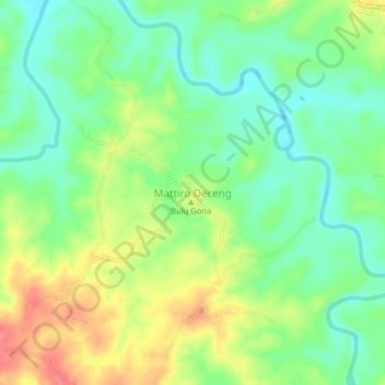 Mapa topográfico Mattiro Deceng, altitud, relieve