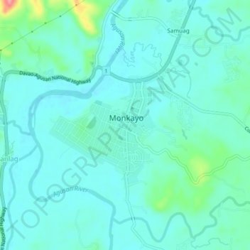 Mapa topográfico Poblacion, altitud, relieve