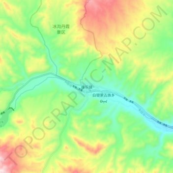 Mapa topográfico 康乐镇, altitud, relieve