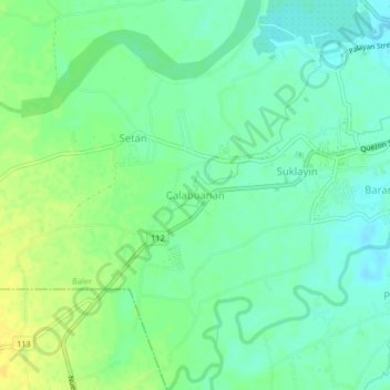 Mapa topográfico Calabuanan, altitud, relieve