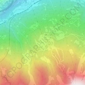 Mapa topográfico Frais, altitud, relieve