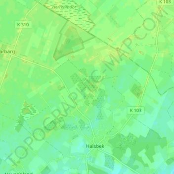 Mapa topográfico Hoheliet, altitud, relieve