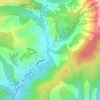 Mapa topográfico Esclangon, altitud, relieve