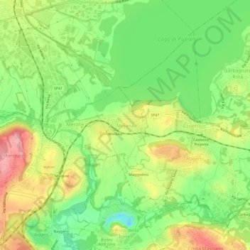 Mapa topográfico Moiana, altitud, relieve