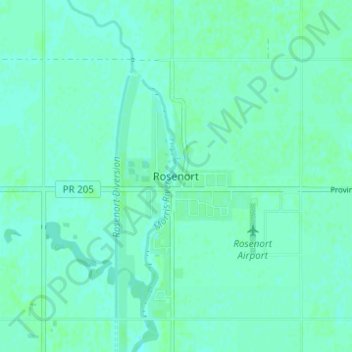 Mapa topográfico Rosenort, altitud, relieve