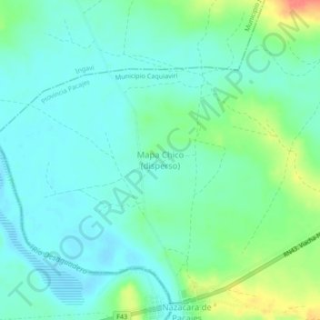 Mapa topográfico Mapa Chico (disperso), altitud, relieve