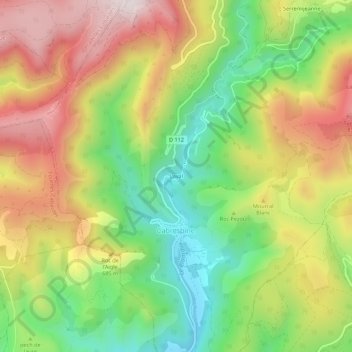 Mapa topográfico Laval, altitud, relieve