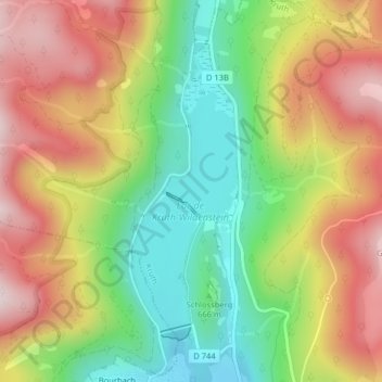 Mapa topográfico Lac de Kruth, altitud, relieve