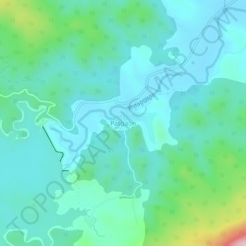 Mapa topográfico Patgaon, altitud, relieve