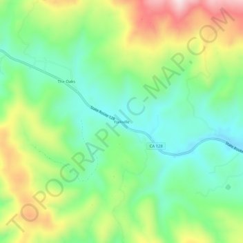 Mapa topográfico Yorkville, altitud, relieve