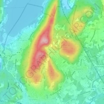 Mapa topográfico Cuirone, altitud, relieve