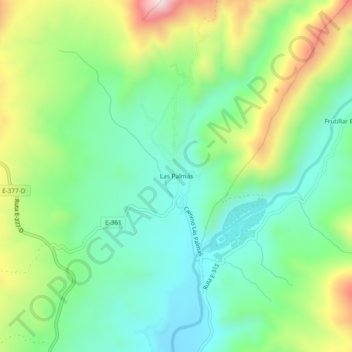 Mapa topográfico Las Palmas, altitud, relieve
