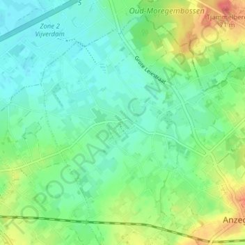 Mapa topográfico Heirweg, altitud, relieve