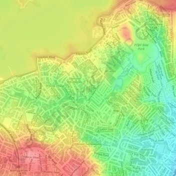 Mapa topográfico Payatas B, altitud, relieve