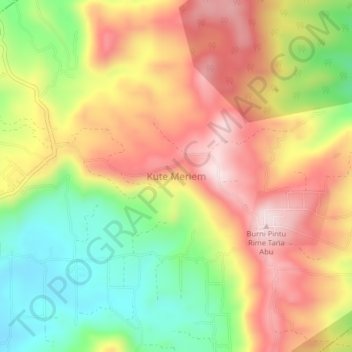 Mapa topográfico Kute Meriem, altitud, relieve