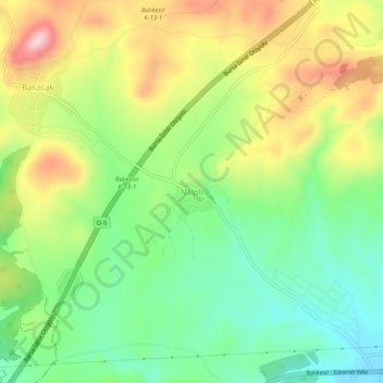 Mapa topográfico Naipli, altitud, relieve