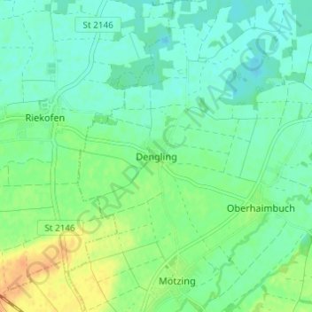 Mapa topográfico Dengling, altitud, relieve