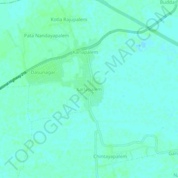 Mapa topográfico Karlapalem, altitud, relieve
