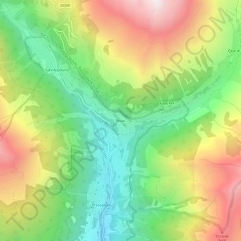Mapa topográfico Pezzo, altitud, relieve