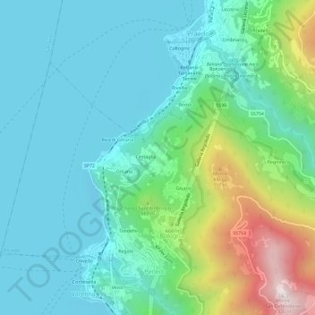 Mapa topográfico Regoledo, altitud, relieve
