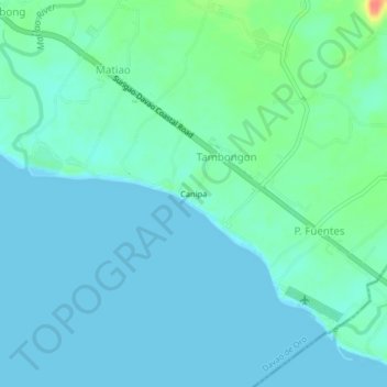 Mapa topográfico Canipa, altitud, relieve