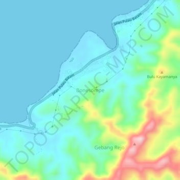 Mapa topográfico Bonesompe, altitud, relieve