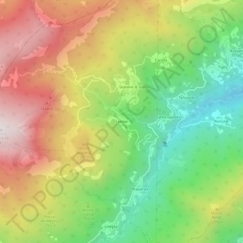 Mapa topográfico Lobbie, altitud, relieve