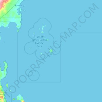 Mapa topográfico Spilsby Island, altitud, relieve