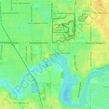 Mapa topográfico Altos Verdes, altitud, relieve