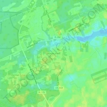 Mapa topográfico Pleasant Grove, altitud, relieve