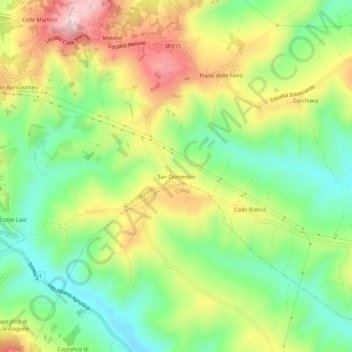 Mapa topográfico San Domenico, altitud, relieve