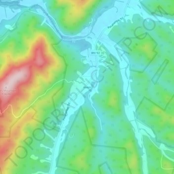 Mapa topográfico Alvon, altitud, relieve