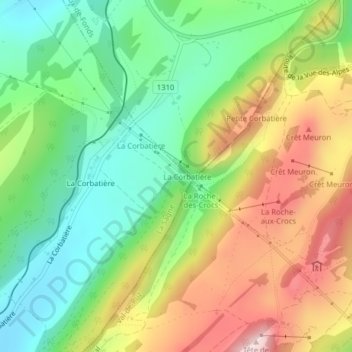 Mapa topográfico La Scie de la Roche, altitud, relieve