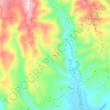 Mapa topográfico Simeri, altitud, relieve