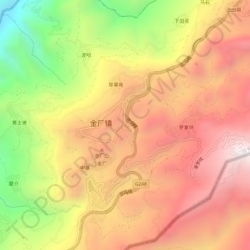 Mapa topográfico 小罗家坪, altitud, relieve