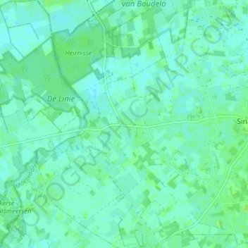 Mapa topográfico Zwaanaarde, altitud, relieve