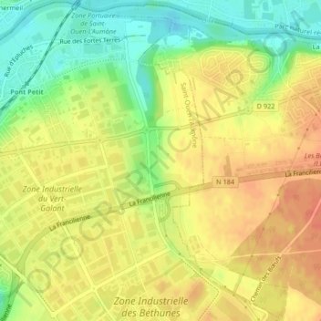 Mapa topográfico Les Robinettes, altitud, relieve