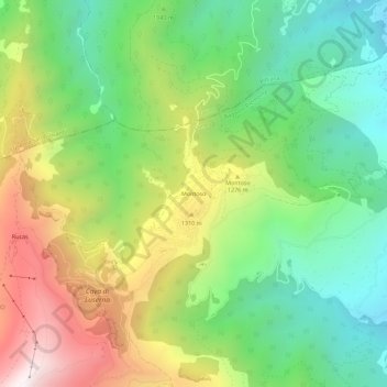 Mapa topográfico Montoso, altitud, relieve