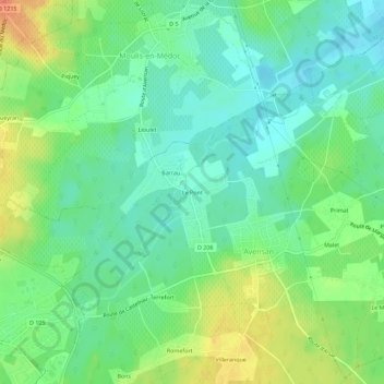 Mapa topográfico Le Pont, altitud, relieve