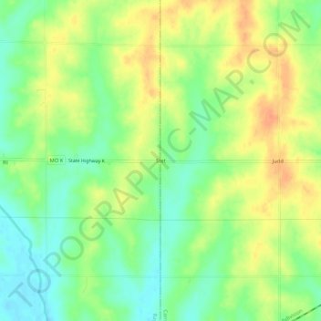 Mapa topográfico Stet, altitud, relieve