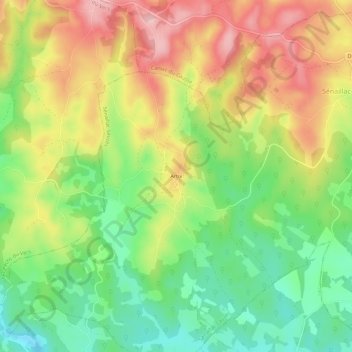Mapa topográfico Artix, altitud, relieve