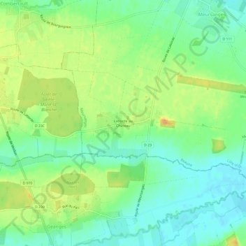 Mapa topográfico Laborde au Château, altitud, relieve