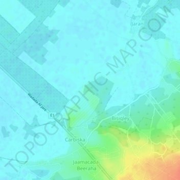 Mapa topográfico Garbis, altitud, relieve