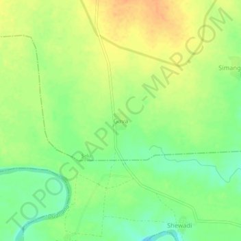 Mapa topográfico Gava, altitud, relieve
