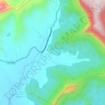 Mapa topográfico Pahine, altitud, relieve