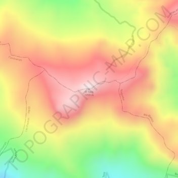 Mapa topográfico El Toro, altitud, relieve