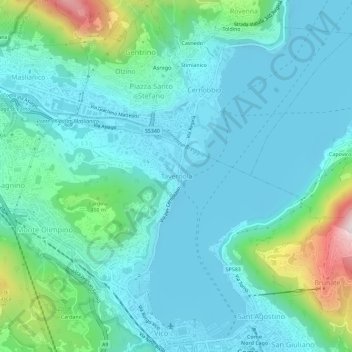 Mapa topográfico Tavernola, altitud, relieve