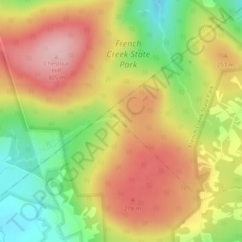 Mapa topográfico Baptism Creek Spring, altitud, relieve